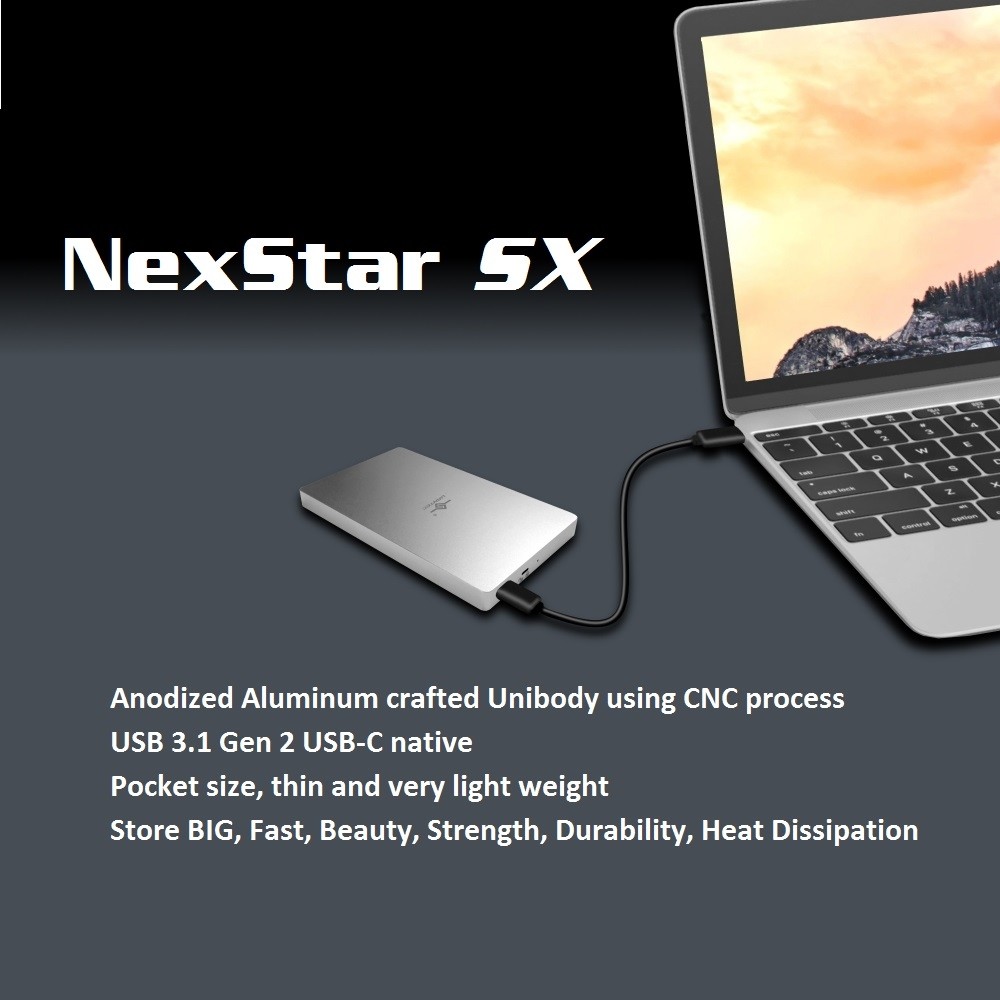 Vantec NexStar SX 2.5” SATA SSD to USB 3.1 Gen 2 Type C Enclosure