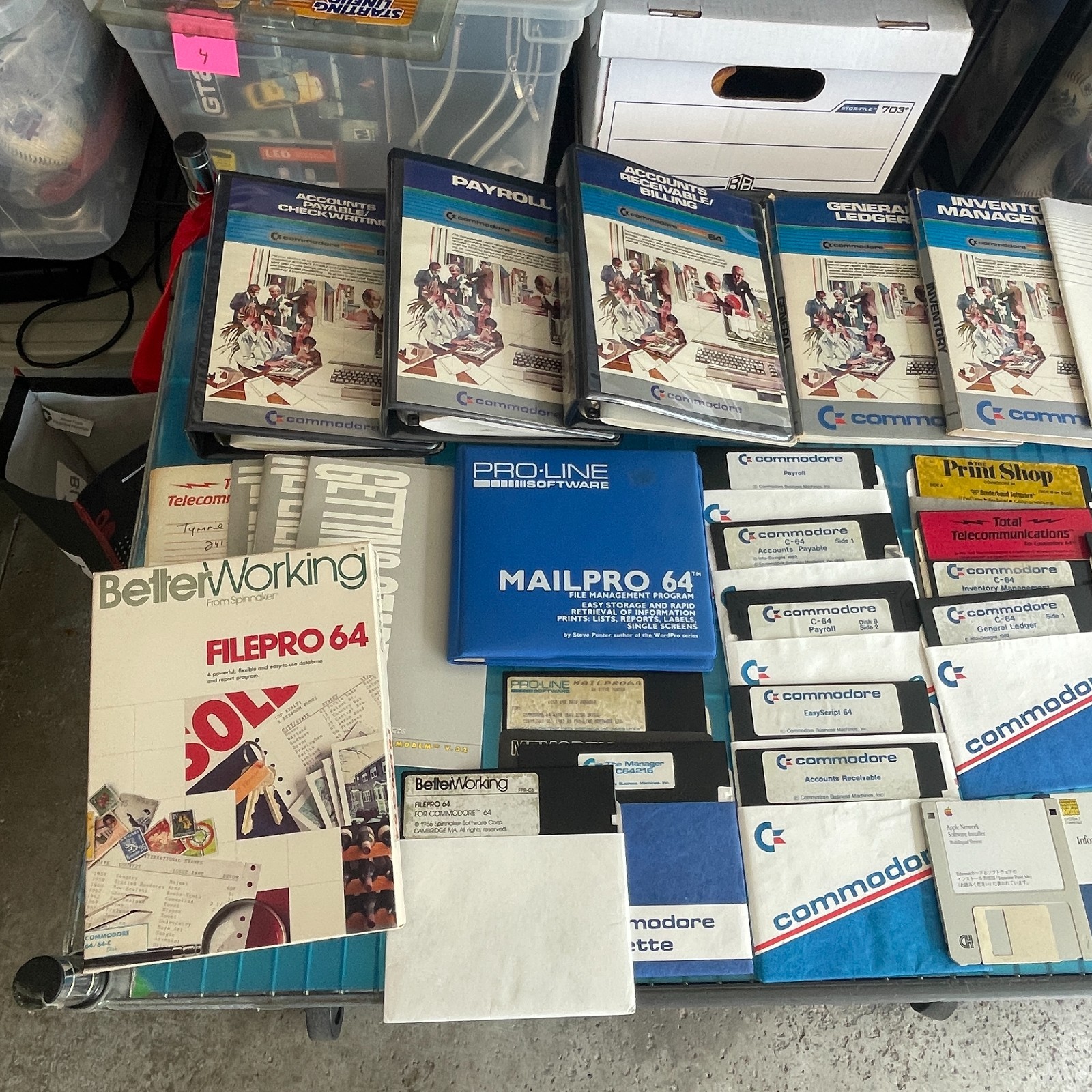 Commodore 64 Business Office Software LOT Floppy Disks Accounting Print FilePro