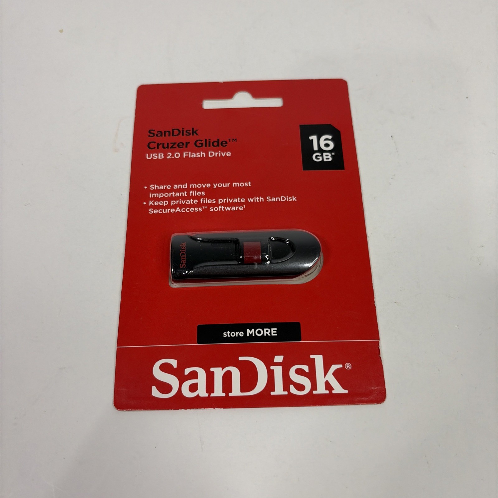 New SanDisk Cruzer Glide 16GB USB Flash Drive, USB 2.0/3.0 Compatible