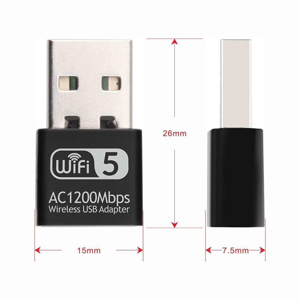 USB WiFi Wireless AC1200 Mbps Adapter Dongle USB 3.0 Network Card for PC Laptop