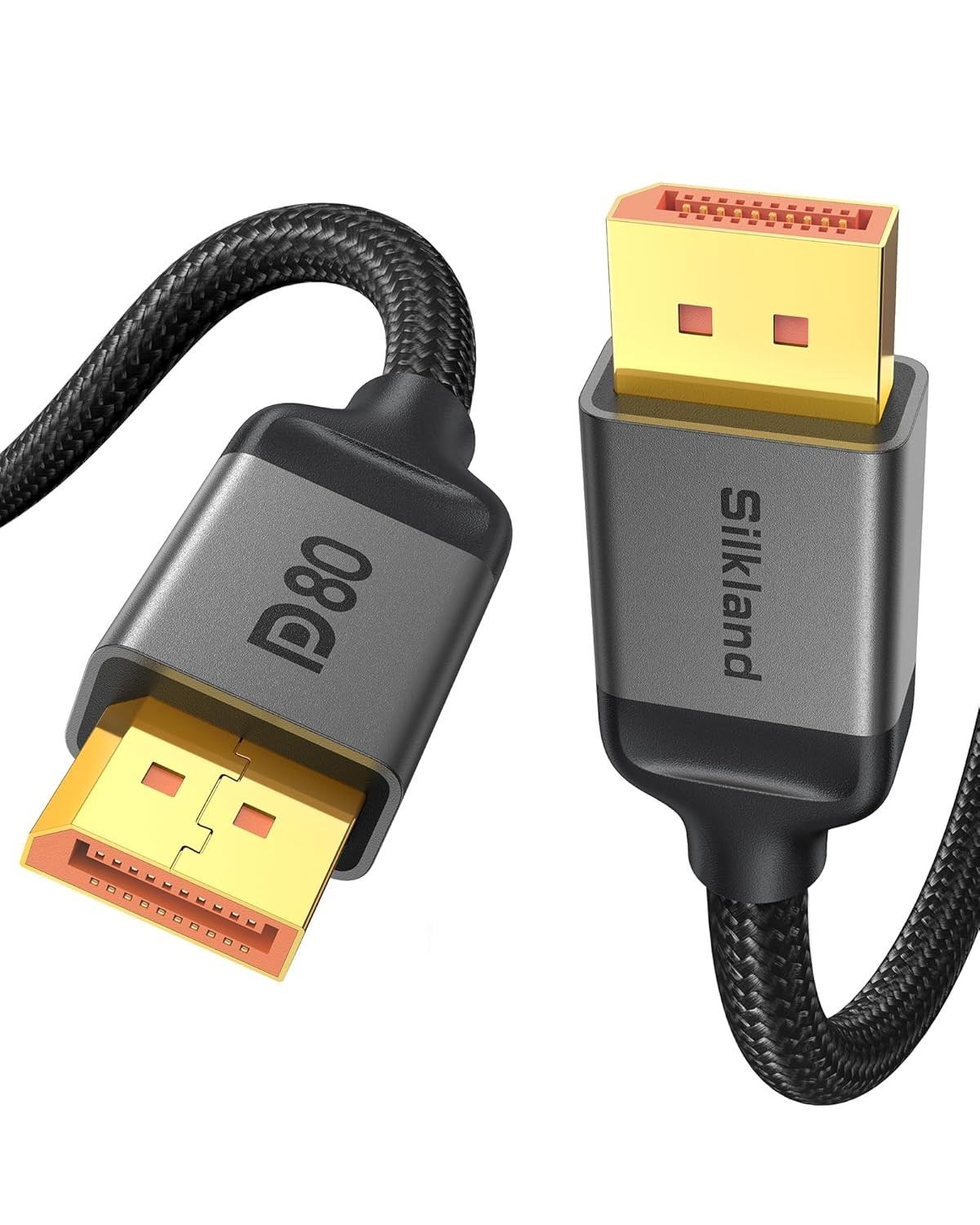 Silkland 80Gbps DisplayPort Cable 2.1 6.6FT/2M VESA Certified, 8K@240Hz, 4K@5…