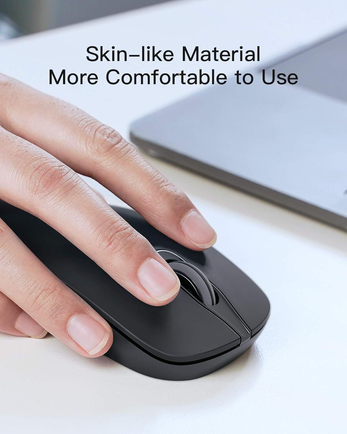 Inateck Wireless Mouse 2.4G Slim Mouse W/ 2 Nano Receiver USB A/USB C Noiseless