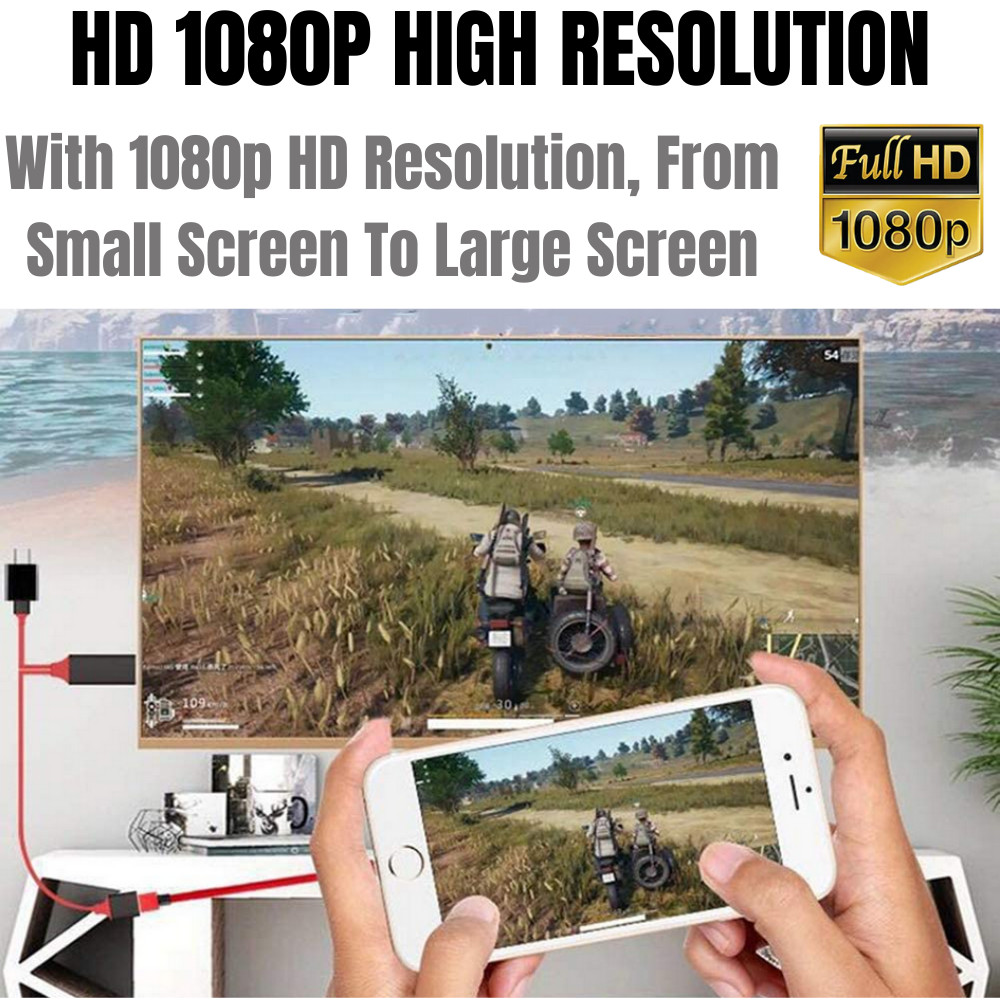 1080P Universal HDMI Cable Phone to TV HDTV AV Adapter For iPhone Android Type C