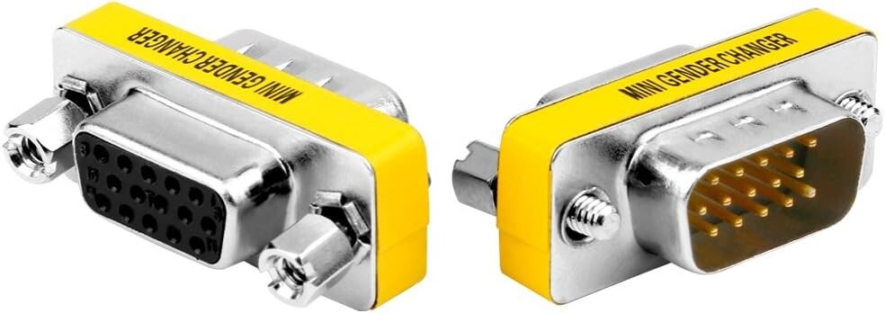 VGA SVGA Female Male 15 Pin Connector Gender Converter Adapter Coupler Extender