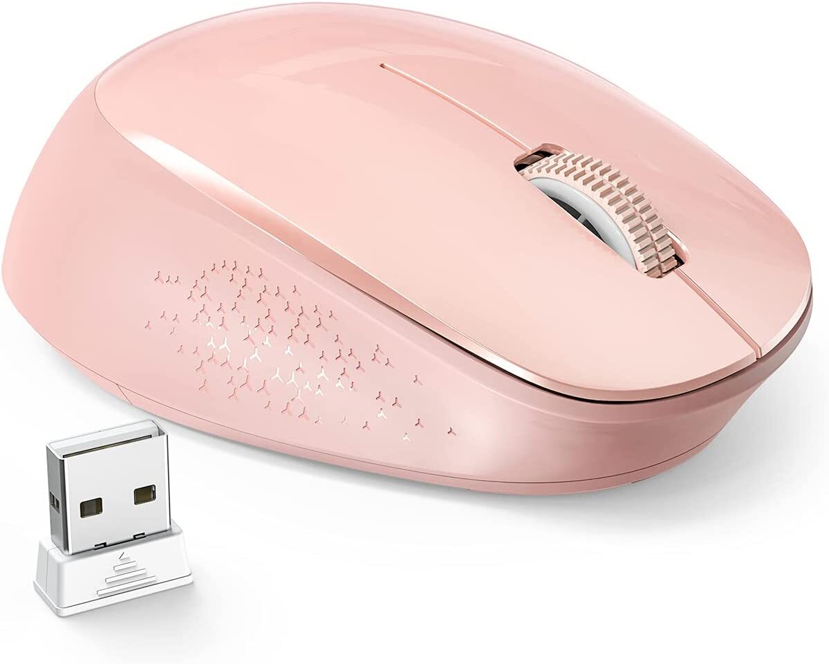 Portable Wireless Mouse, 2.4GHz Silent with USB Receiver, Optical USB Mouse