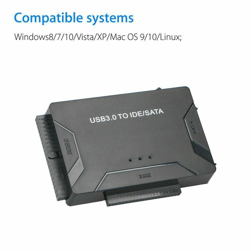 USB 3.0 to IDE & SATA Converter External Hard Drive Adapter Kit 2.5″/3.5″ Cable