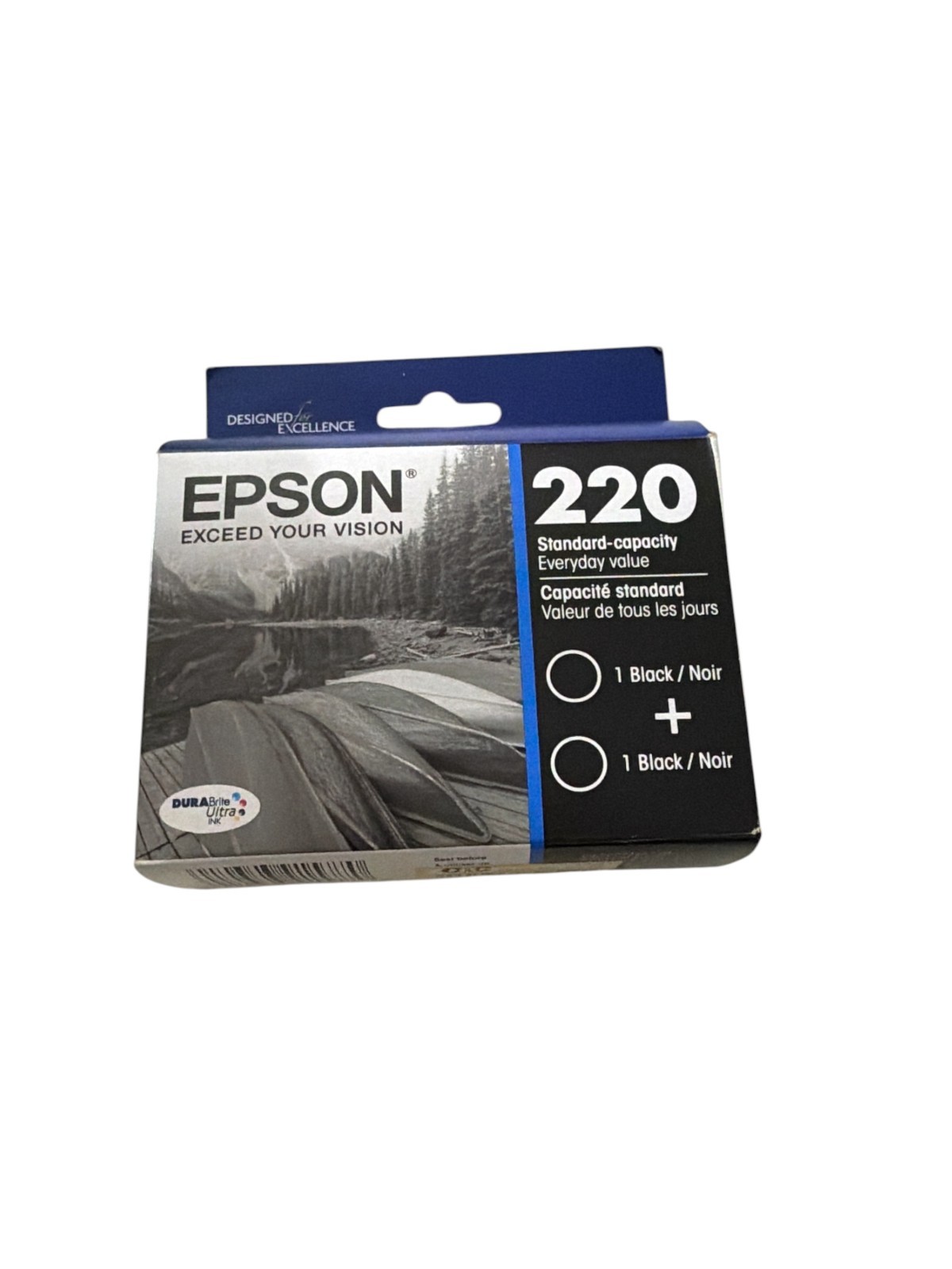 Genuine Epson 220 T220120 Durabrite Ultra Black Ink Cartridge – Exp.01/27