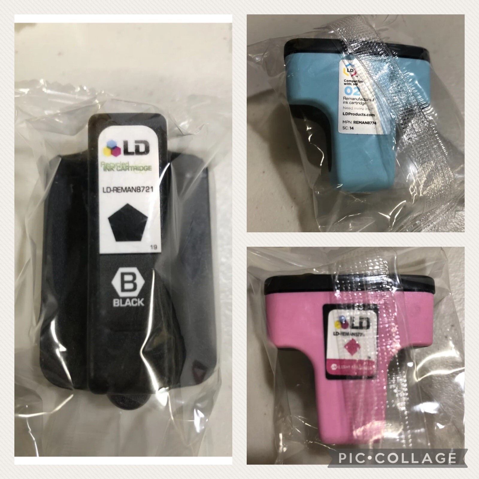 Unbranded Black Light Cyan Light Magenta C8721WN Ink for HP 02 Photosmart