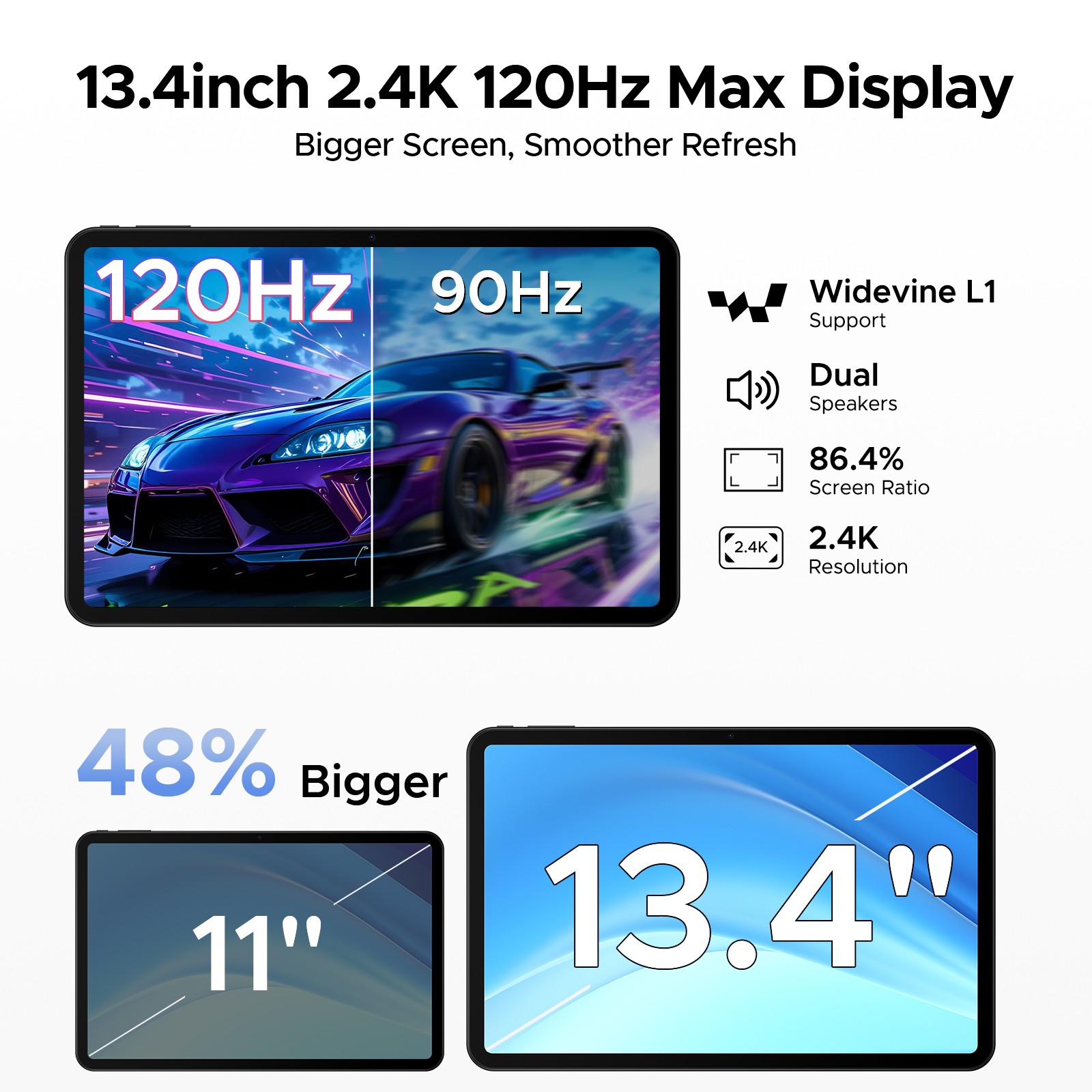 2026 POCKAM P13 Android 16 Tablet 13.4 inch Tablet 48GB+128GB 12000mAh Octa Core