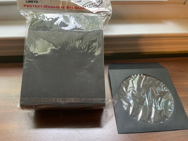 NEW 100 Black CD DVD Paper Sleeve Envelope with Window and Flap 100 Pack