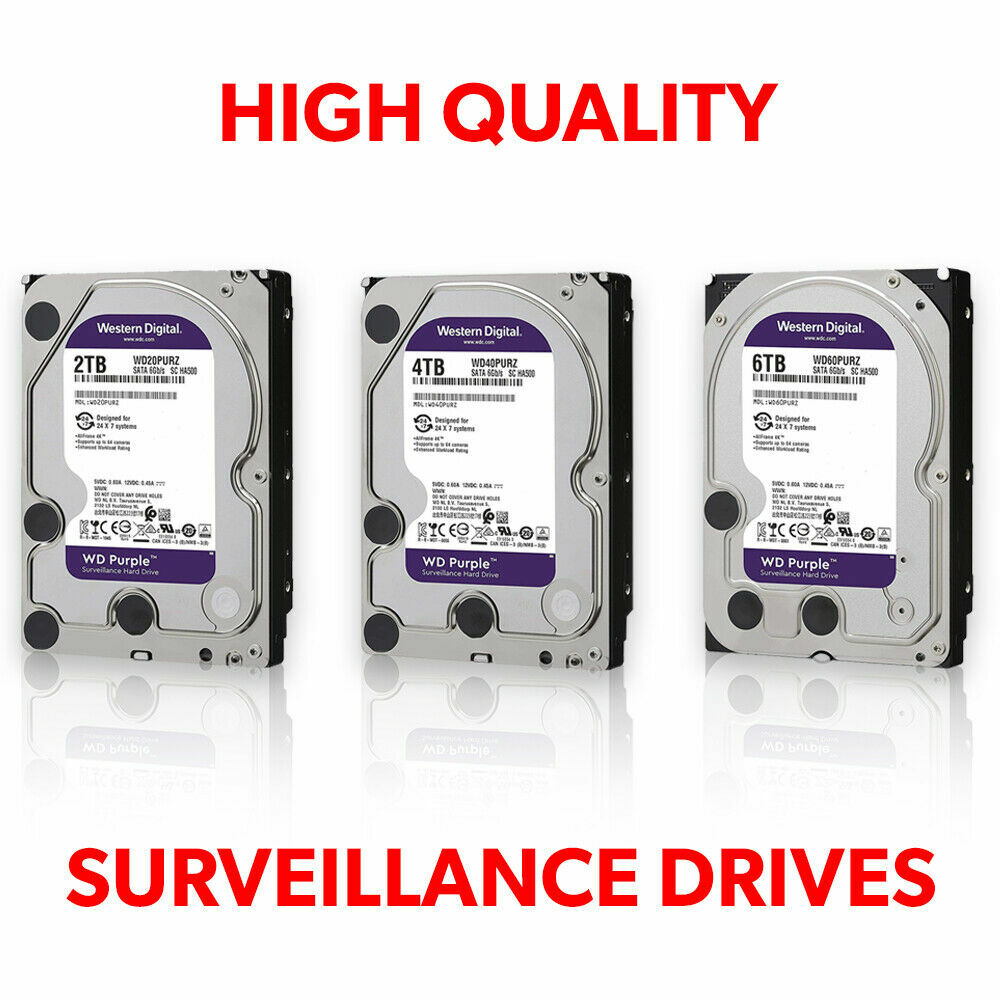 Western Digital Purple 2TB / 4TB / 6TB / 8TB SATA 6Gb/s 3.5″Hard Drive