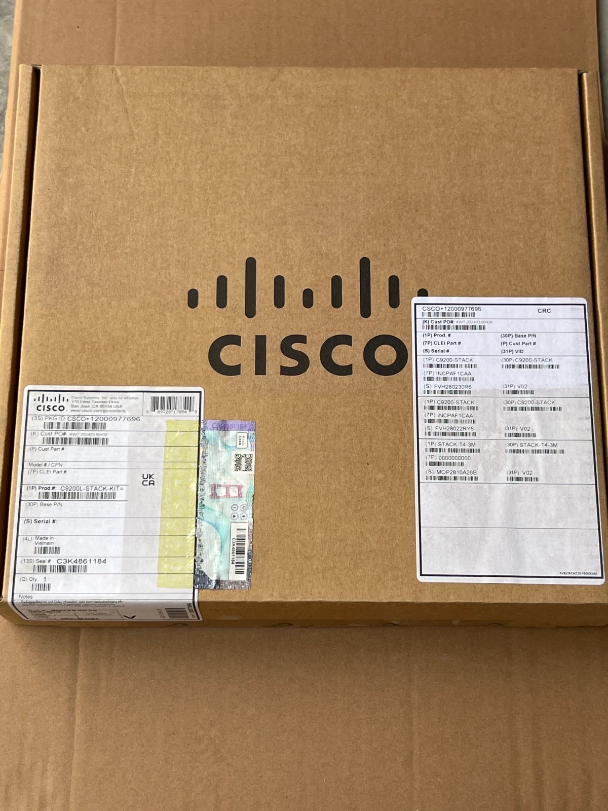Cisco C9200L-STACK-KIT Stacking Kit New Sealed