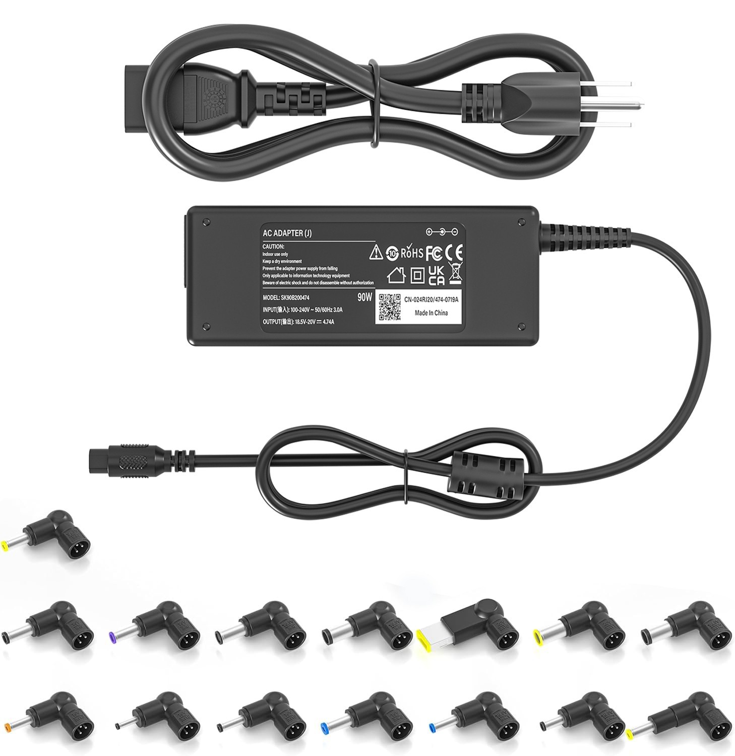 90W Universal Power Supply Adapter Charger for Laptop Notebook with 15 Tips