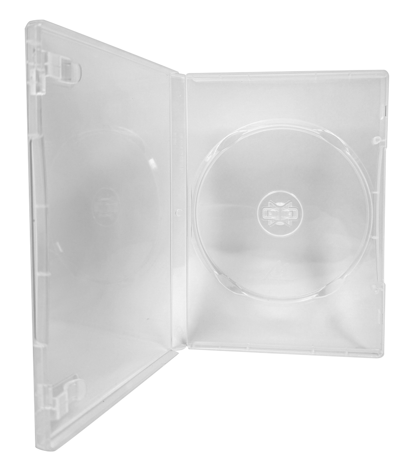 STANDARD Clear Single DVD Cases 14MM /w Patented M-Lock Hub Lot
