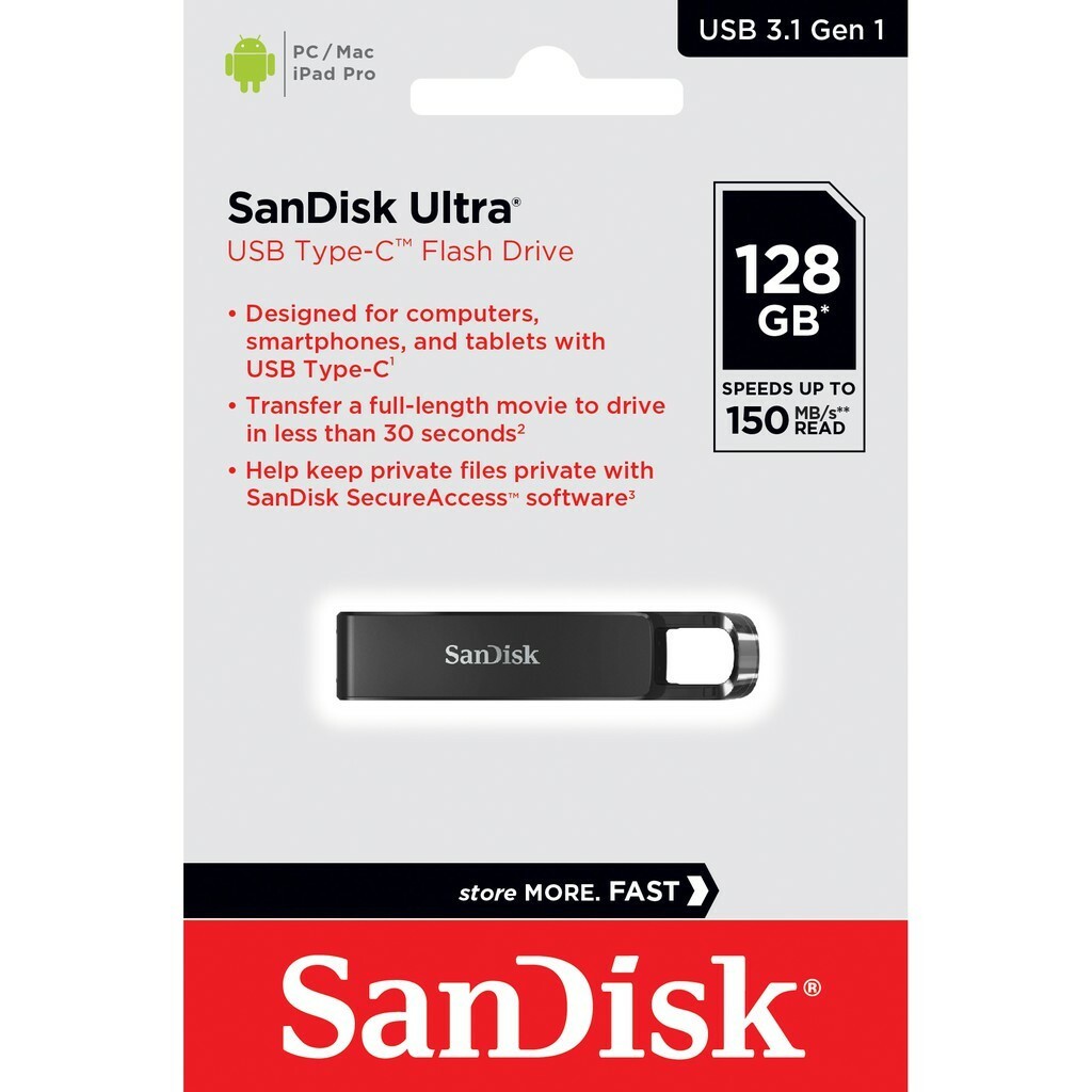 SanDisk Ultra 128GB USB Type-C Flash Drive 3.1 150mbps SDCZ460-128G-G46 USB-C