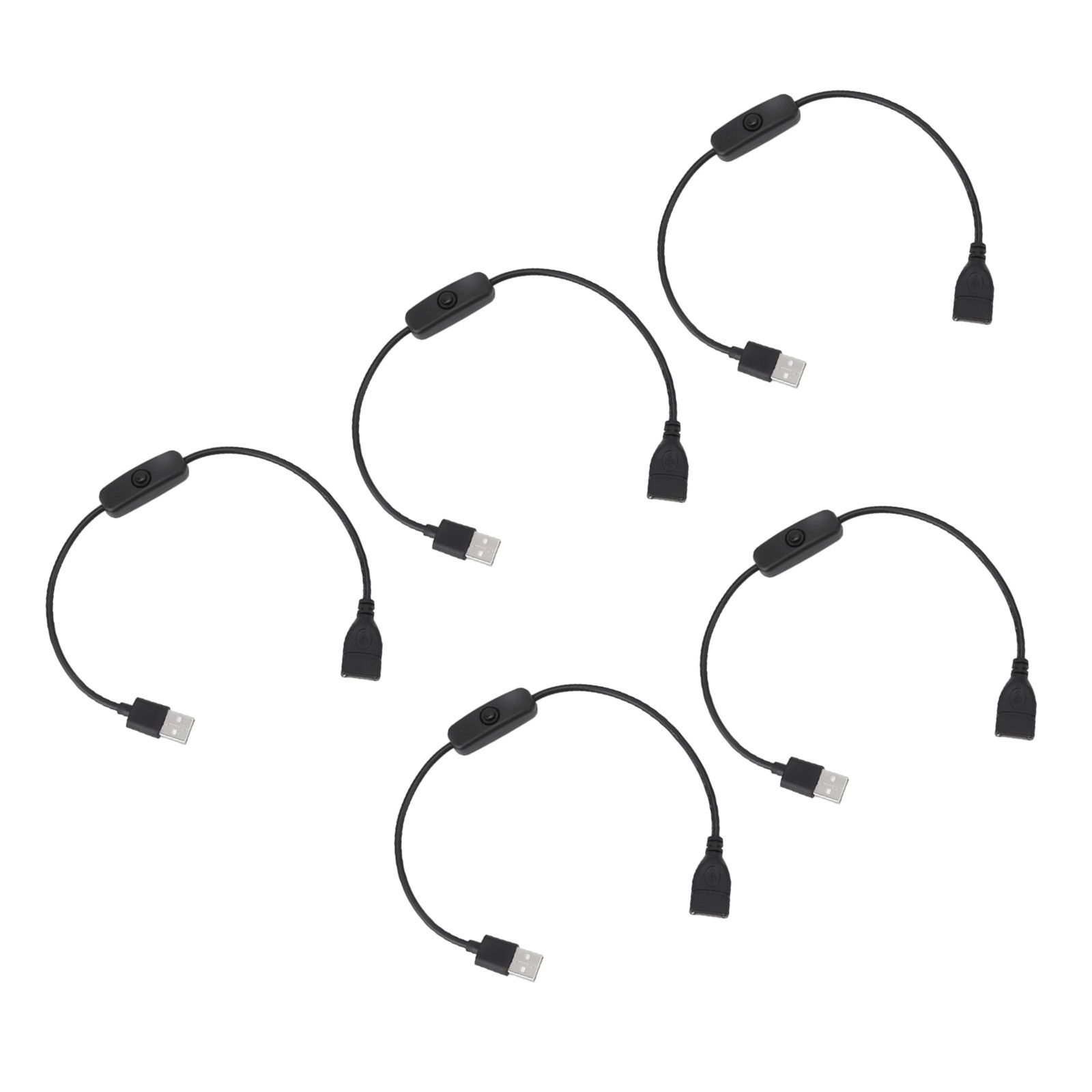 NEW 5PCS USB Extension Cable With ON Off Switch Male To Female Cable For Driving
