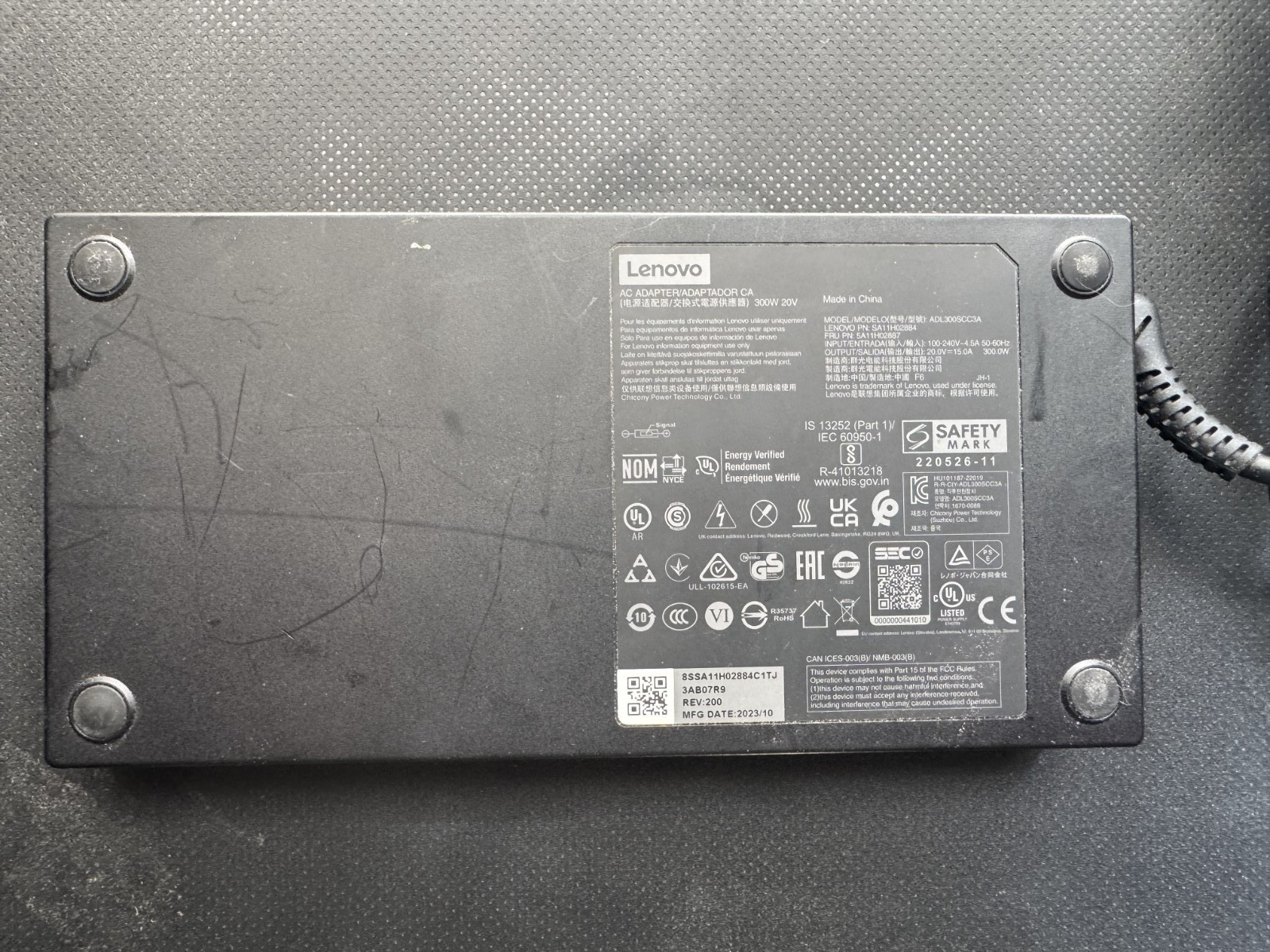 300W Lenovo AC Adapter (Slim tip) Legion GAMING LAPTOP 20V/16.5A GX21K06347