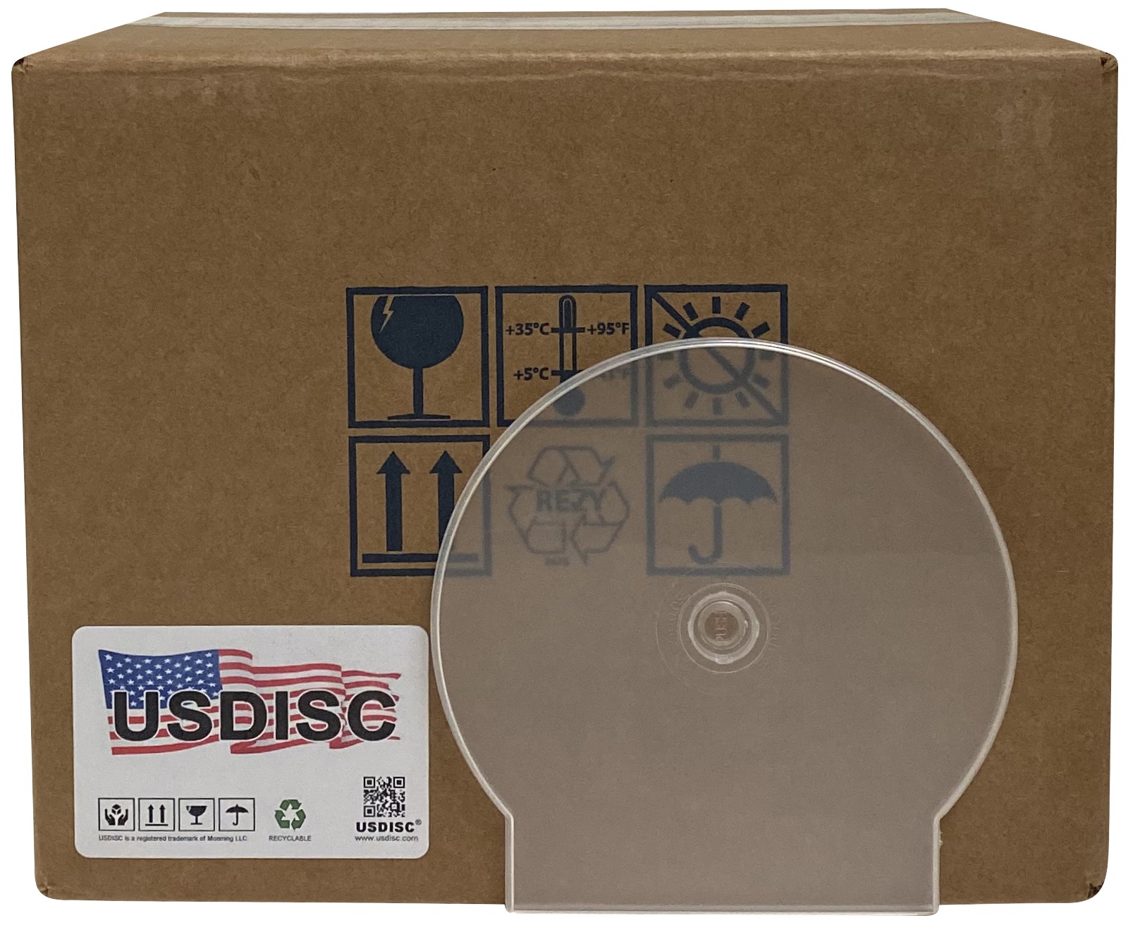 USDISC Clamshell Cases Economy, Single 1 Disc (Clear) Lot