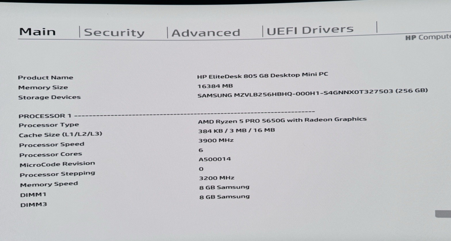 HP 805 Elitedesk Mini G8 AMD 5650G 16GB RAM 256gb SSD Desktop Computer