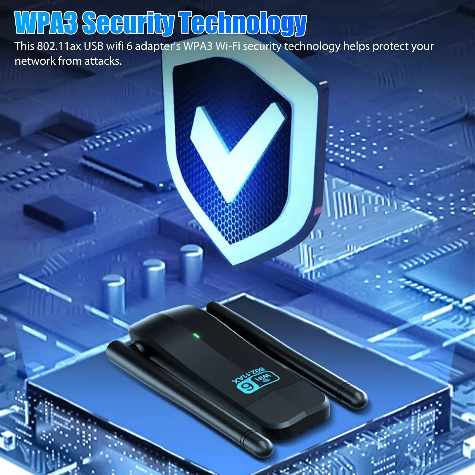 1080Mbps PC Laptop Dual Band 2.4/5GHz Wireless USB 3.0 WiFi Adapter Antennas