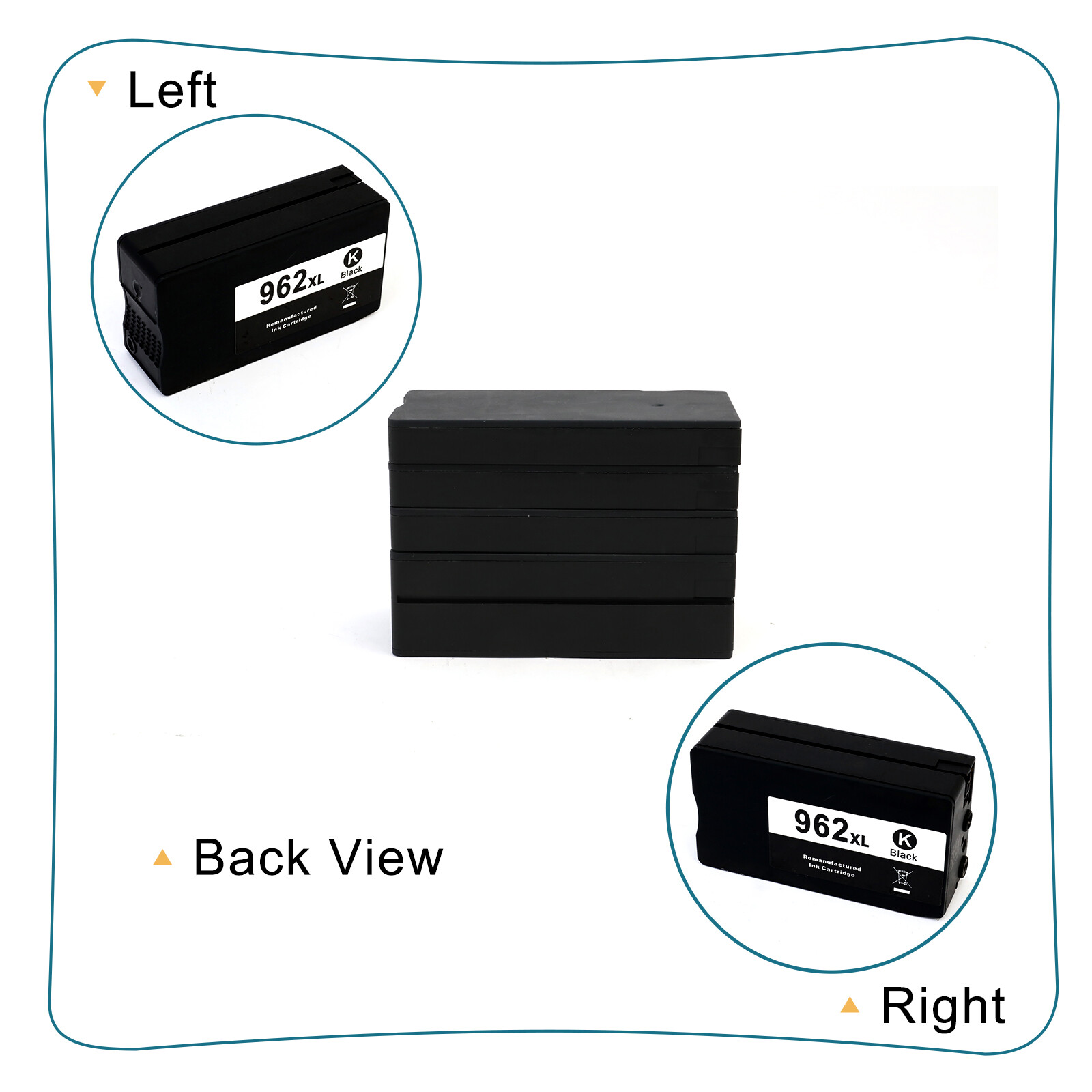 1PACK 962XL Black Ink for HP 962 XL OfficeJet Pro 9010 9015 9016 9018 9020 9025