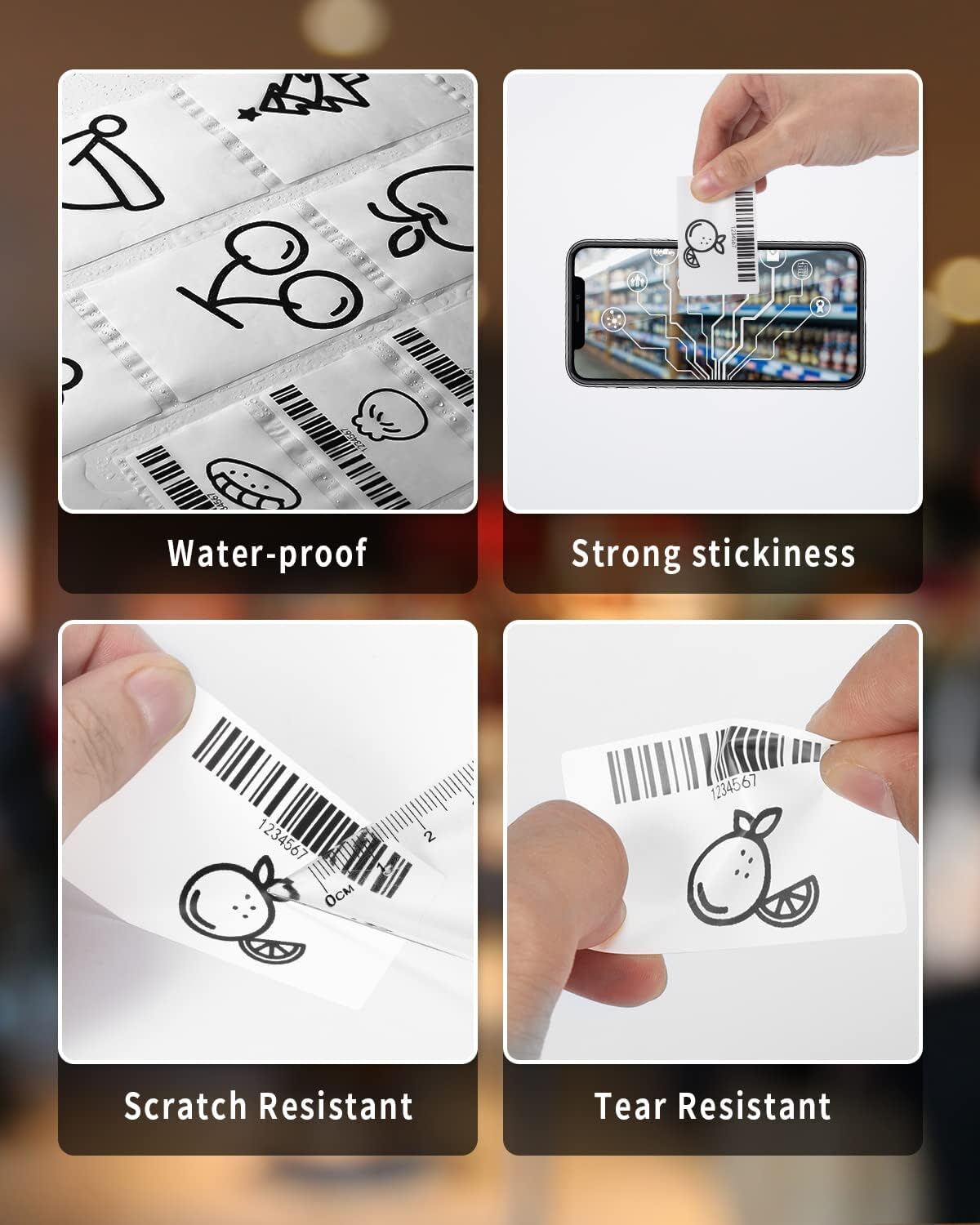 1Roll 40x30mm 230Labels Phomemo Self-Adhesive Label M120/M110/M220 Thermal Paper