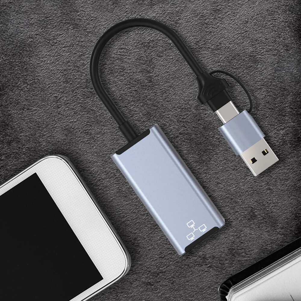 USB C Network Adapter Type-C to RJ45 Gigabit Ethernet 1000Mbps For Macbook Pro
