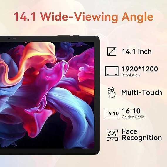 Android 15 14inch Large Tablet, 30GB+256GB,1920×1200 IPS 10000mAh WiFi 5G 8-Core