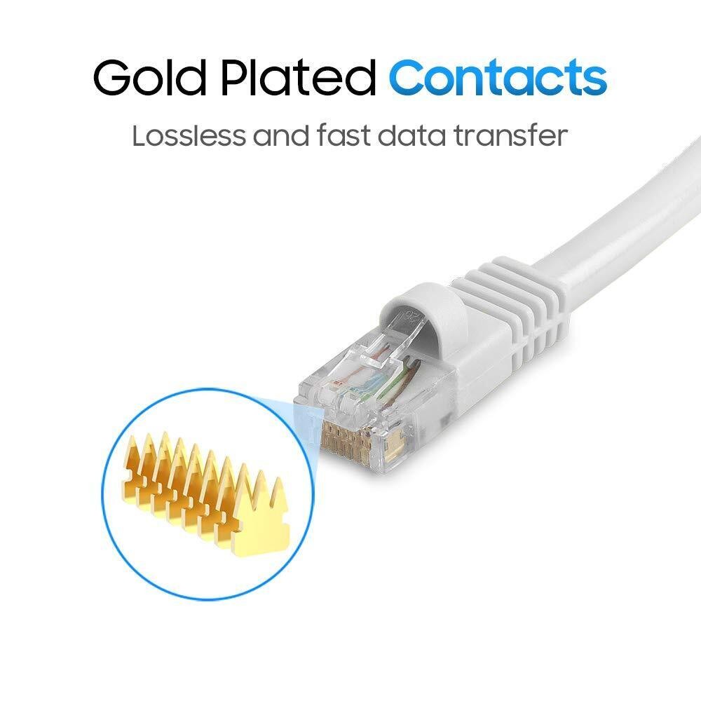 White Cat5e Cable Ethernet Cat5 Patch Cord Internet LAN Network Wire LOT