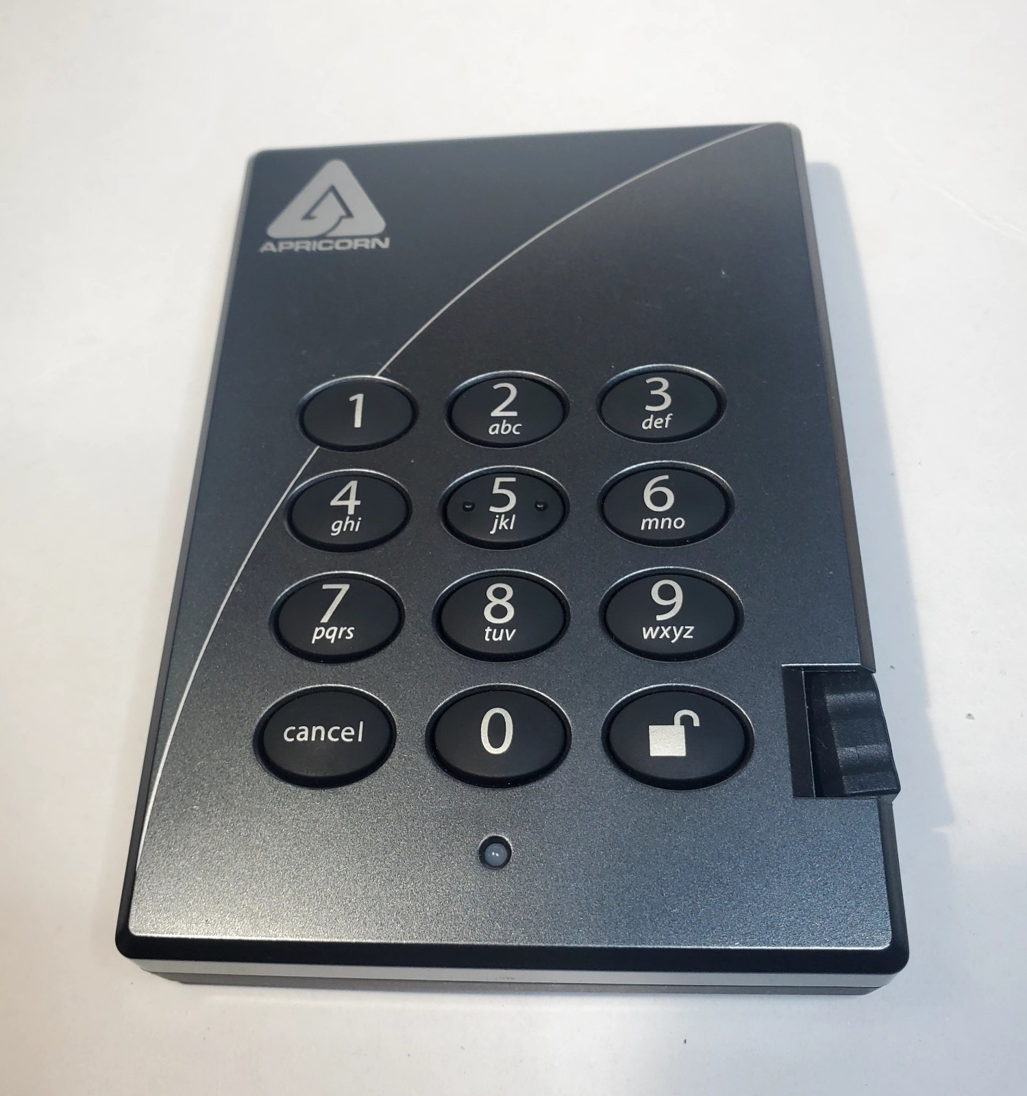Apricorn Aegis Padlock External USB Hard Drive Password Protection Gray 500GB