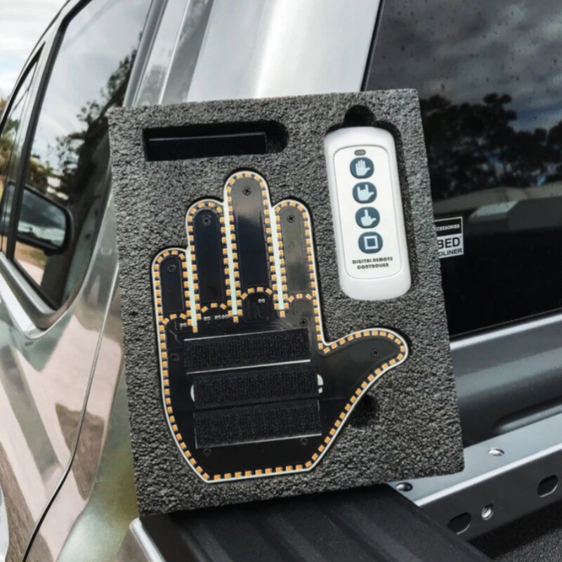 Funny New LED Illuminated Gesture Light Car Finger Light With Remote Road Rage S