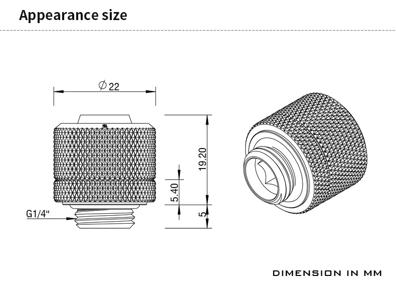 Barrow G1/4″ to 10/16mm 3/8″ID 5/8″OD Compression Fitting Soft Tubing 10/16