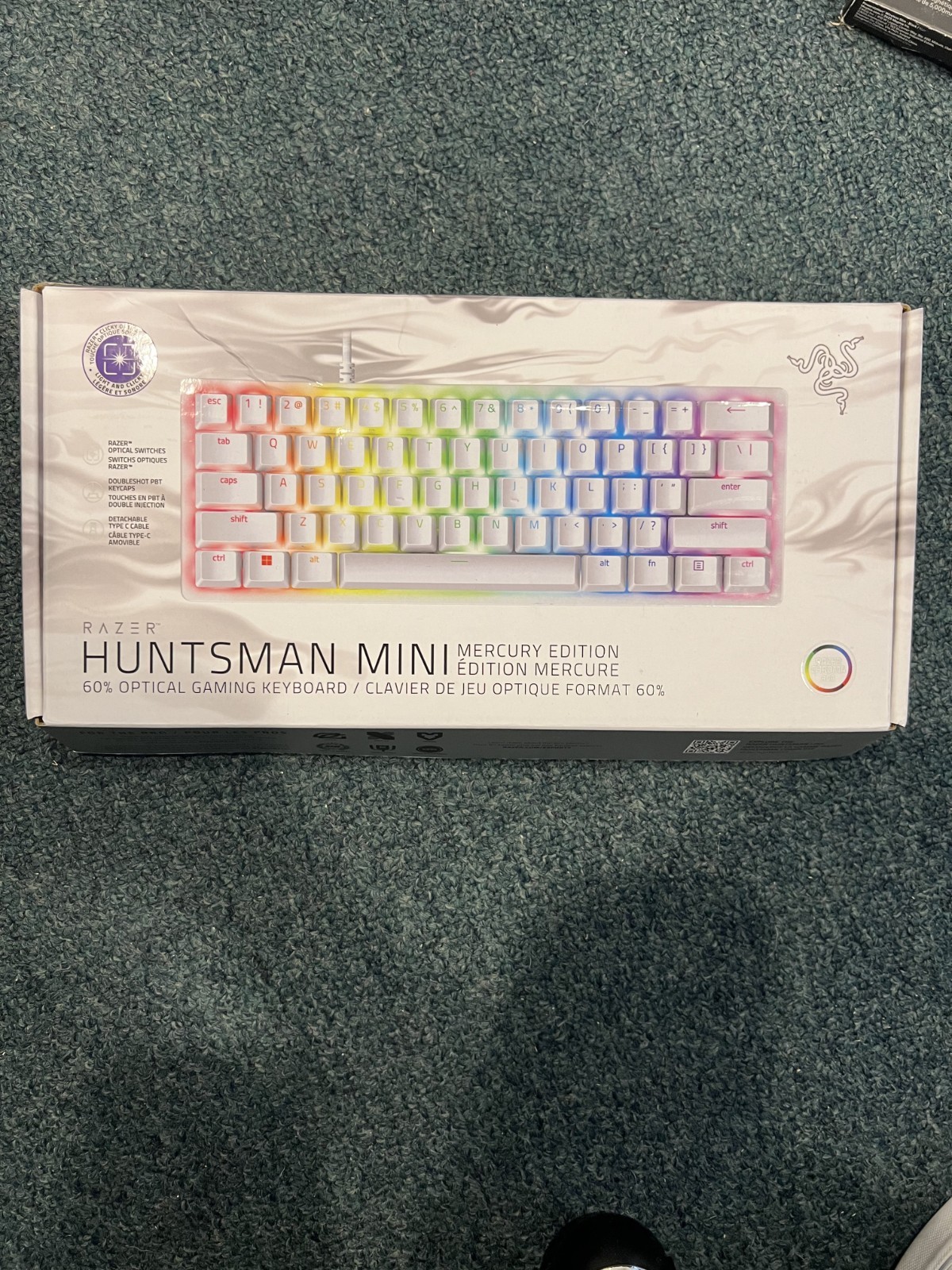 Razer Huntsman Mini Mercury Edition – 60% Optical Gaming Keyboard, RGB, White