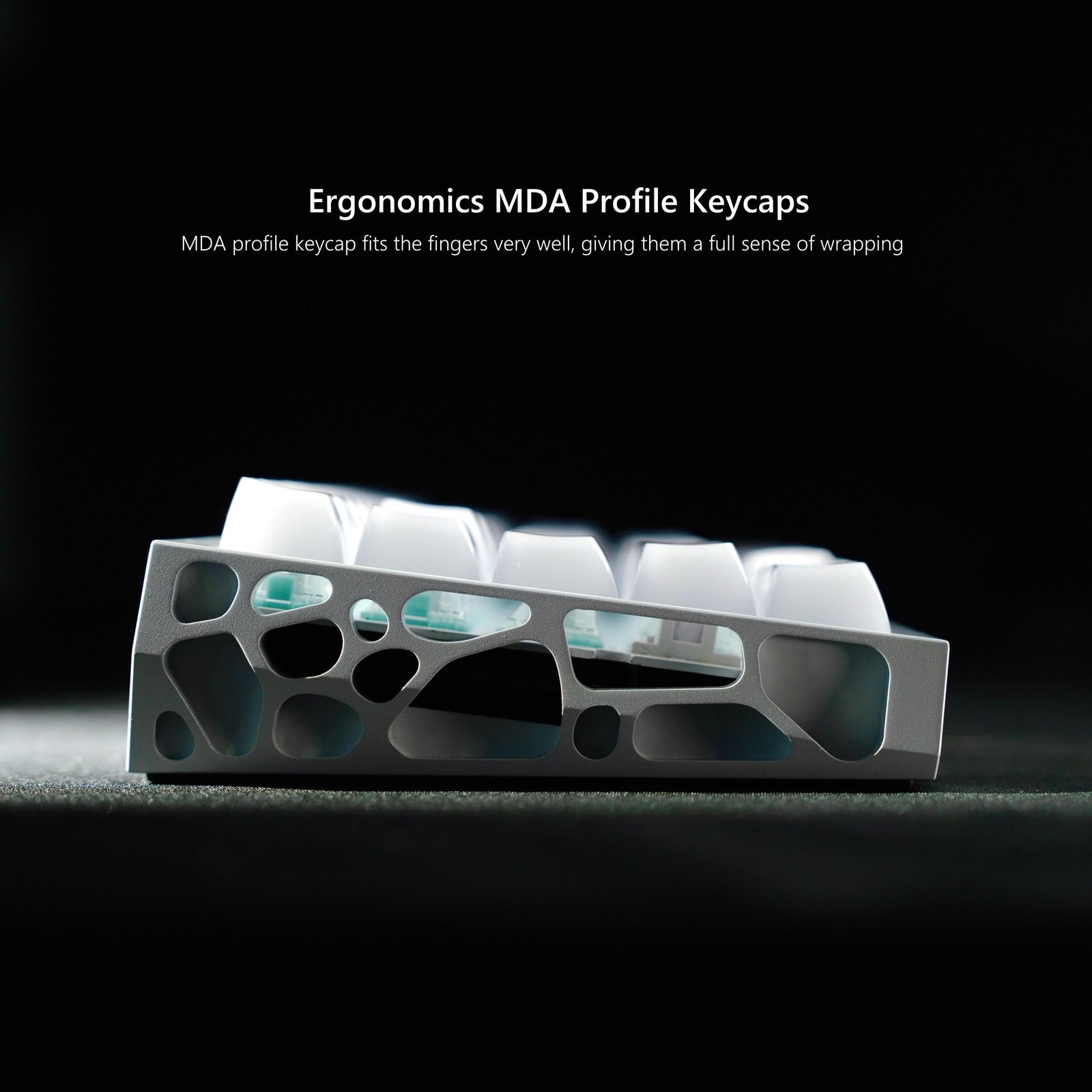 Keyboard Keycaps Jelly Ceramic Style Clear White Transparent Side Print MDA