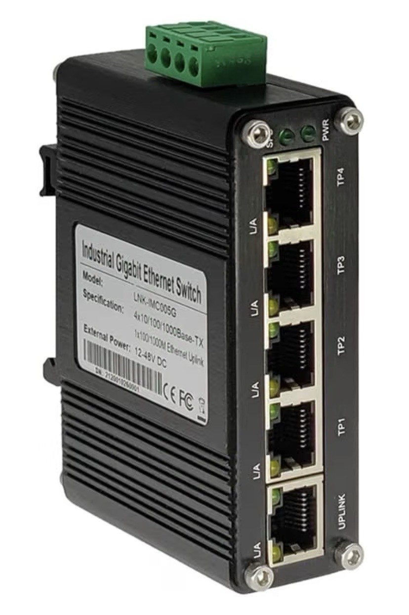 Mini Industrial 5 Ports Gigabit Switch Hardened 5 Port RJ45 10/100/1000Mbps Ethe