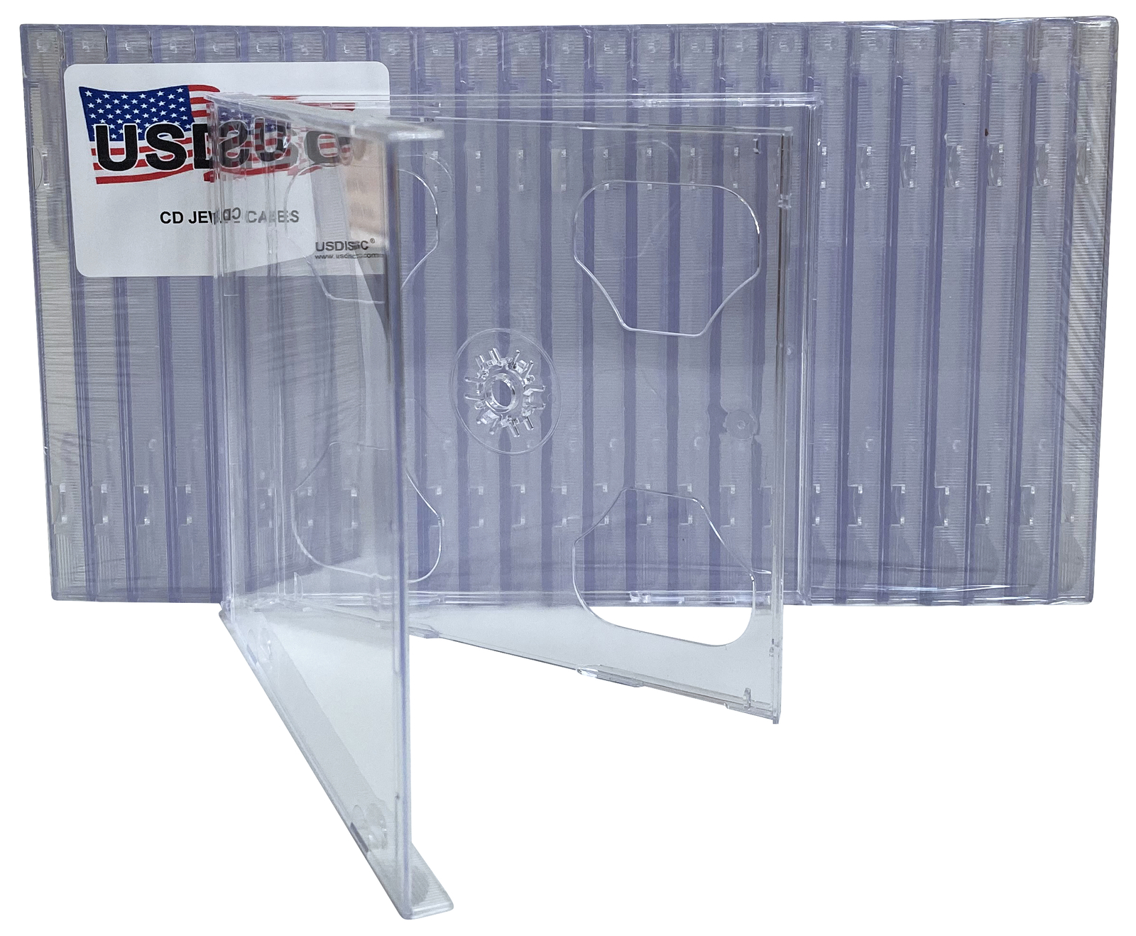 100 USDISC CD Jewel Cases Standard 10.4mm, Double 2 Disc (Clear) Lot