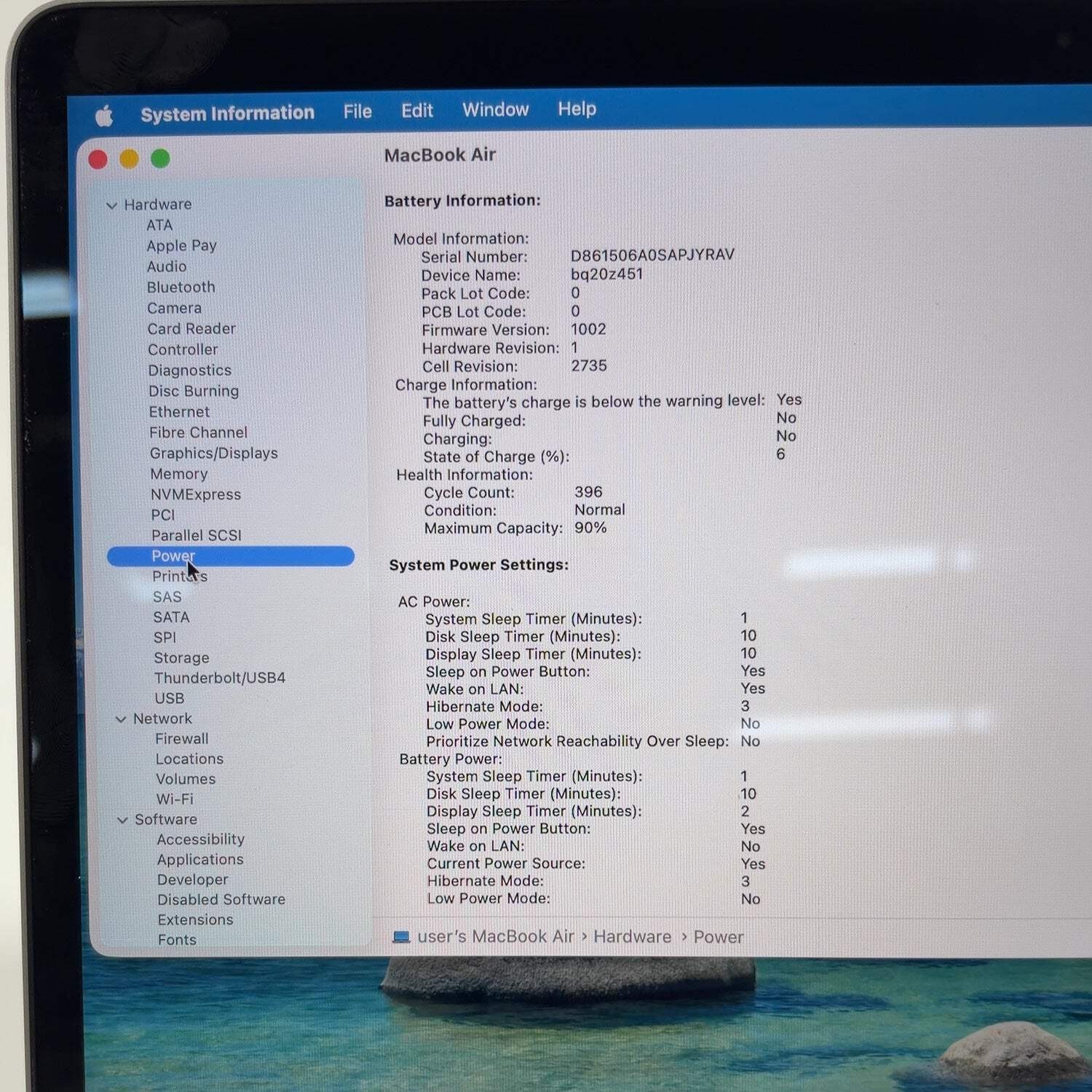 2020 Apple MacBook Air 13.3″ M1 8C GPU 3.2GHz 8GB RAM 256GB SSD A2337