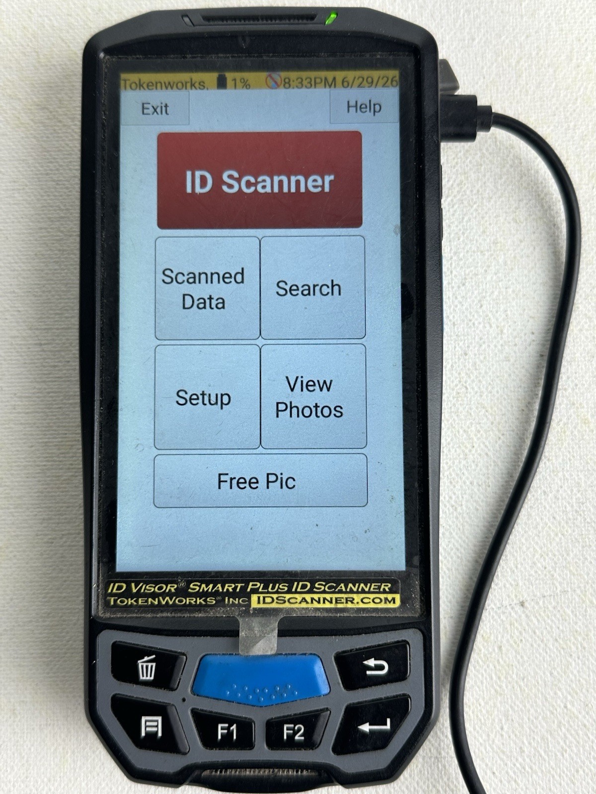 Tokenworks IDVisor Smart Plus Portable Mobile Scanner Handheld ID Scanner