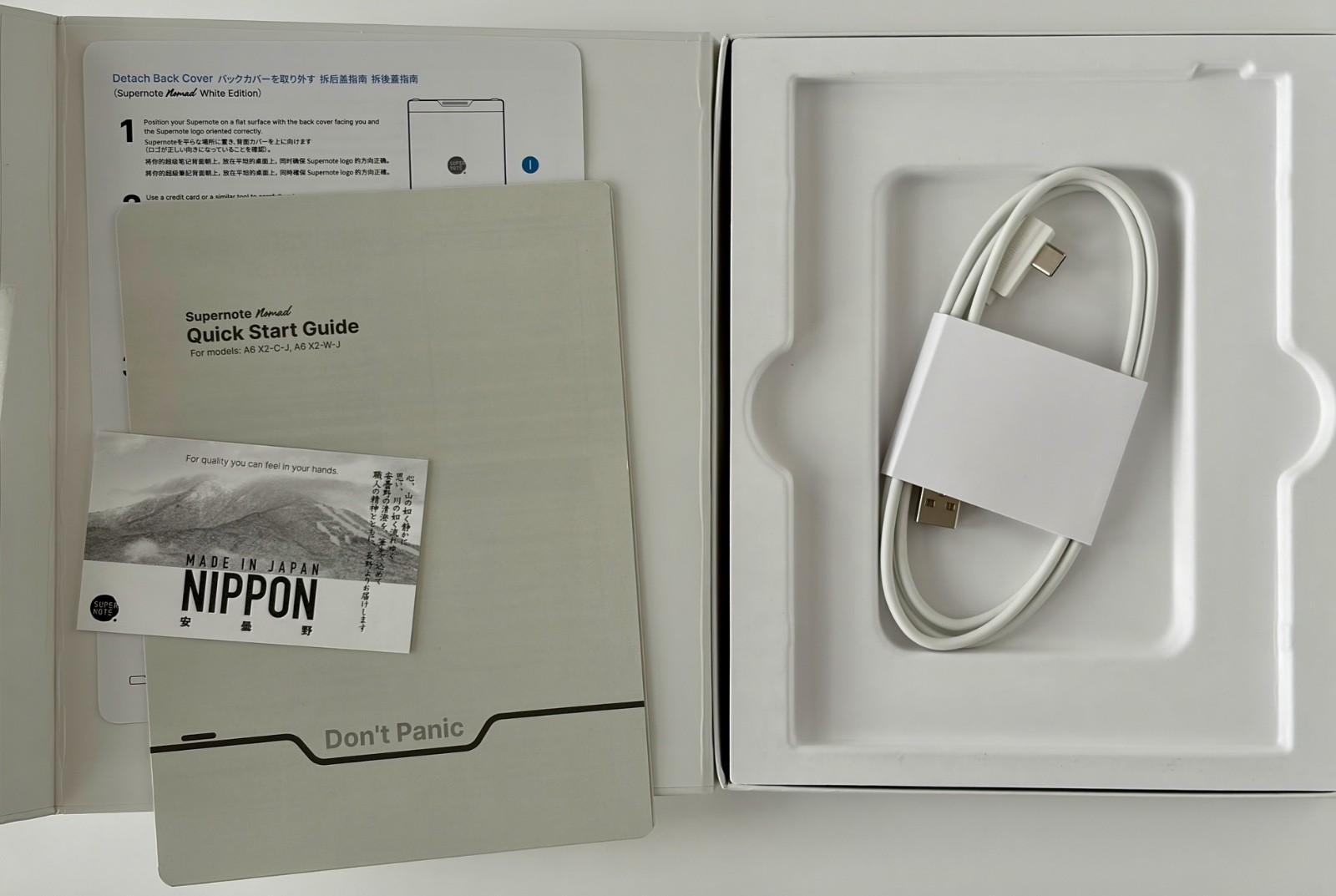 Supernote Nomad A6 X2 with Smart Folio Case, white Heart of Metal 2 Pen
