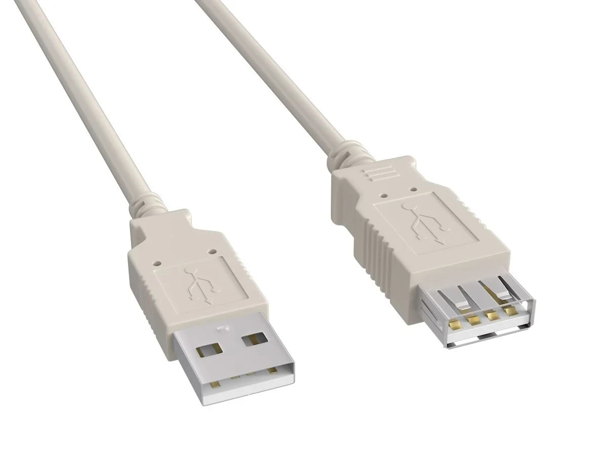 USB 2.0 Type A Male to Female Extension Cable, White – 1ft/3ft/6ft/10ft/15ft