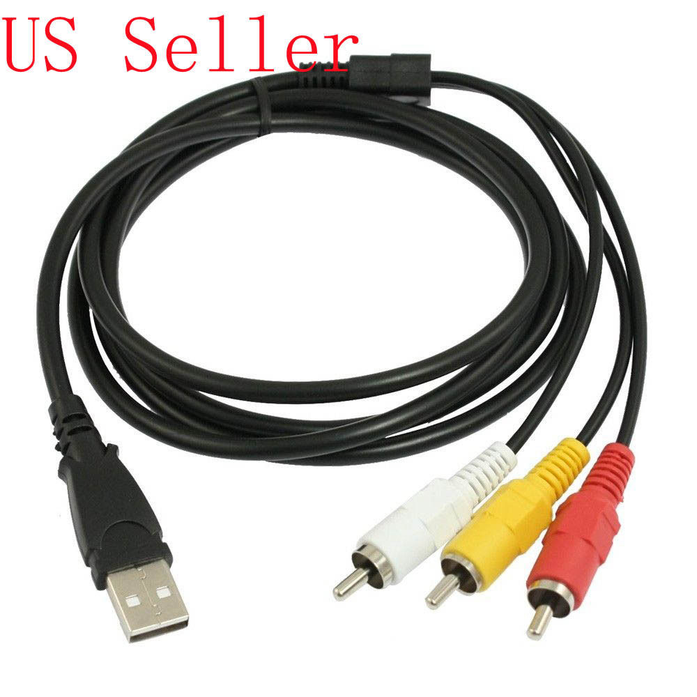 USA 3-RCA to USB AUX ADAPTER AUDIO VIDEO AV CONVERTER CABLE CORD LINK RGB