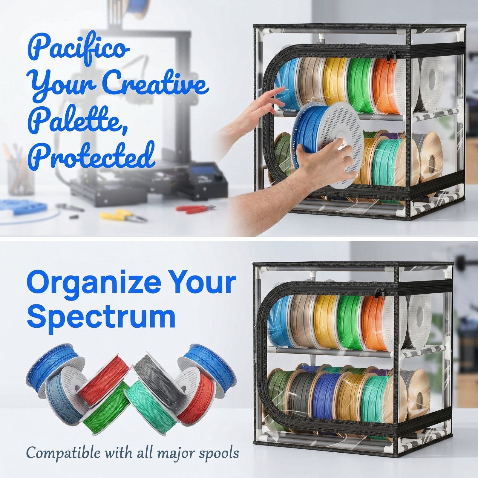 YOOPAI Filament Storage Cover 20 roll Capacity Moisture-proof Transparent Cover