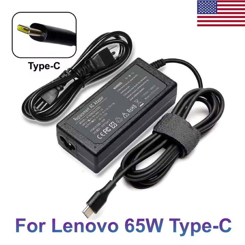 For Lenovo 65W Charger USB-C Power AC Adapter ThinkPad T14 T14s T490s T15 Laptop