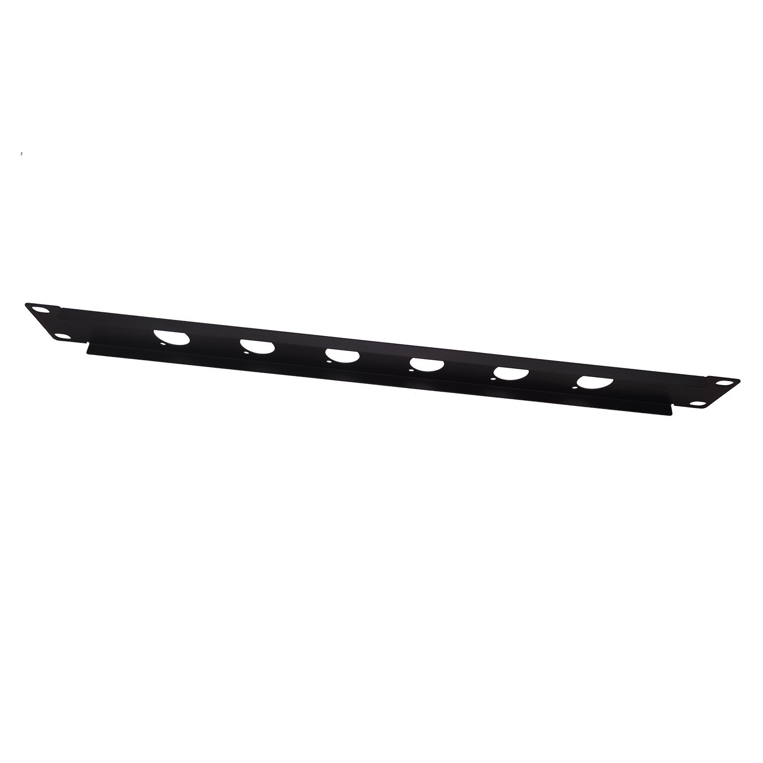 1U 19″ Single Space Black Rack Case Panel w/ 6 XLR Cutouts