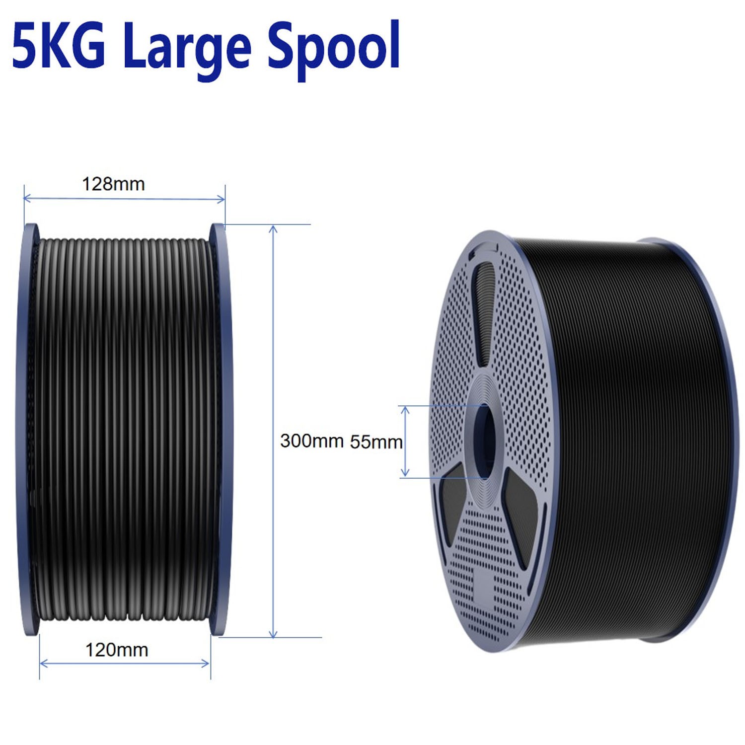 JAYO 50KG PLA Matte Large Spool(11lbs) 3D Printer Filament 1.75mm Matte Black