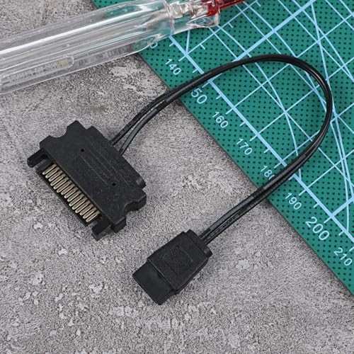 Skrfren SATA Power Adapter, 15 Pin Male SATA Power to 6 Pin SATAs Slimline Power