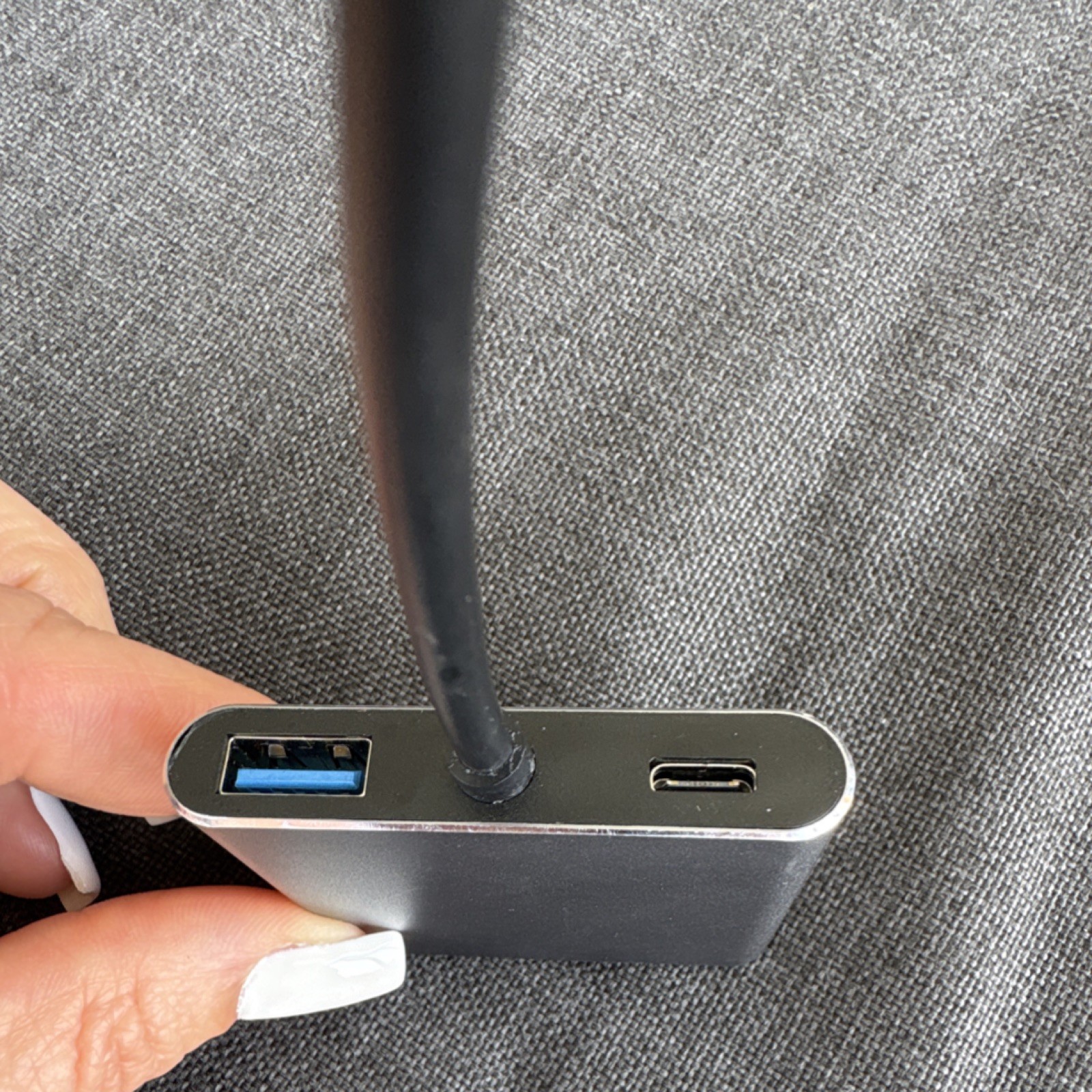 USB-C Hub Splitter Box with HDMI, USB 3.0, USB-C Ports, Portable, Silver