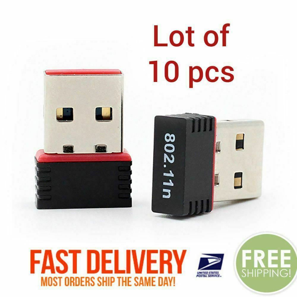 10 Mini USB WiFi WLAN Wireless Network Adapter 802.11 Dongle RTL8188 WIN