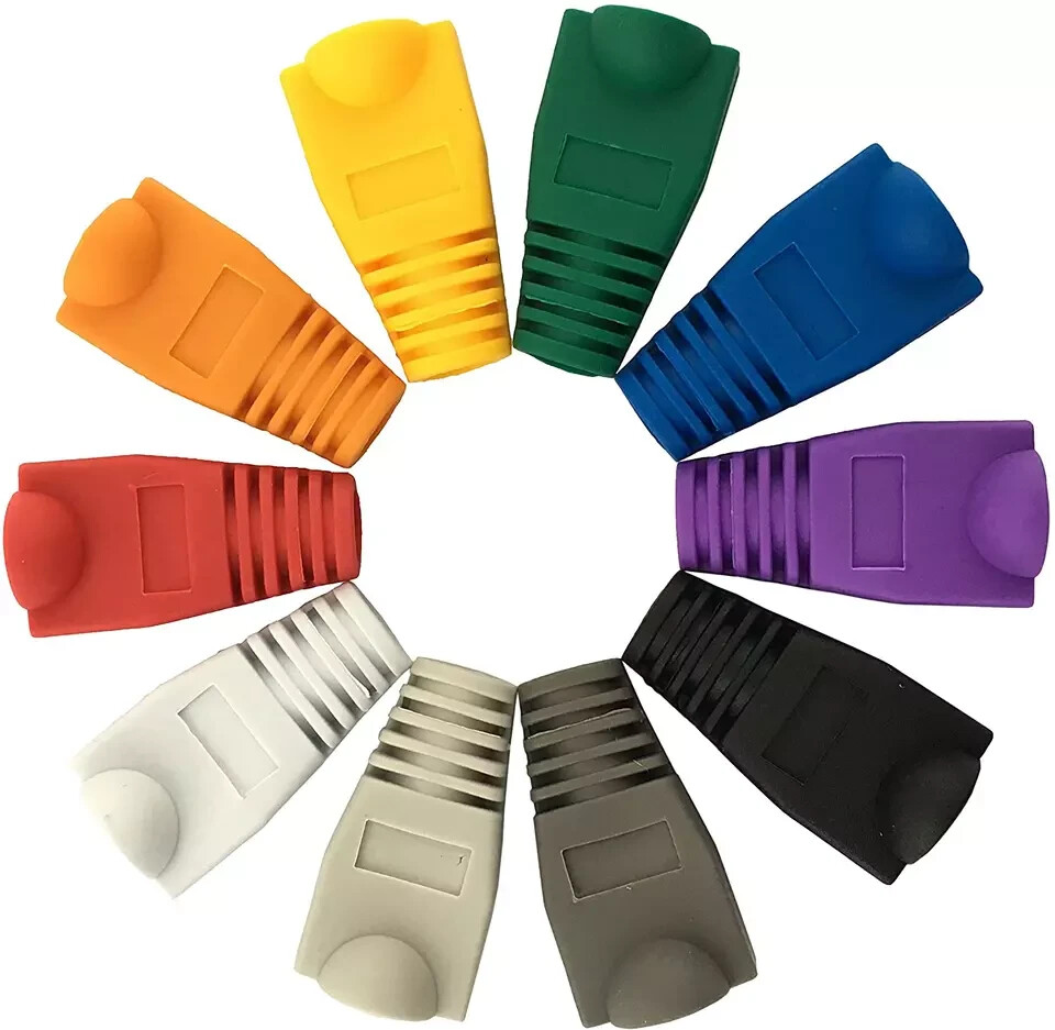 100 Pcs Mixed Color Cat5E Cat6 Rj45 Ethernet Network Cable Strain Relief Boots