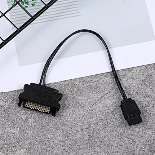 Skrfren SATA Power Adapter, 15 Pin Male SATA Power to 6 Pin SATAs Slimline Power